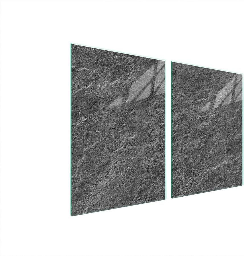 Set van 2 Glazen Kookplaat Afdekplaten 45x52 cm Universeel voor Keramisch Elektrisch & Inductie Spatscherm en Snijplank