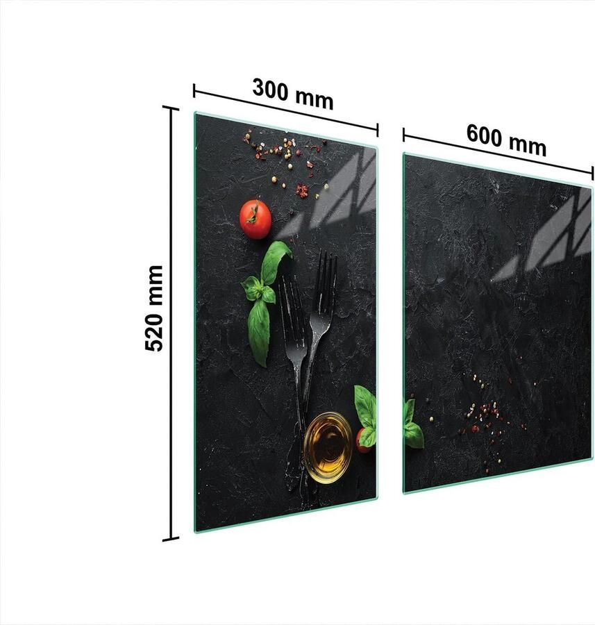 Set van 2 Glazen Kookplaat Afdekplaten (90x52 cm) Universeel voor Gas Keramisch & Inductie
