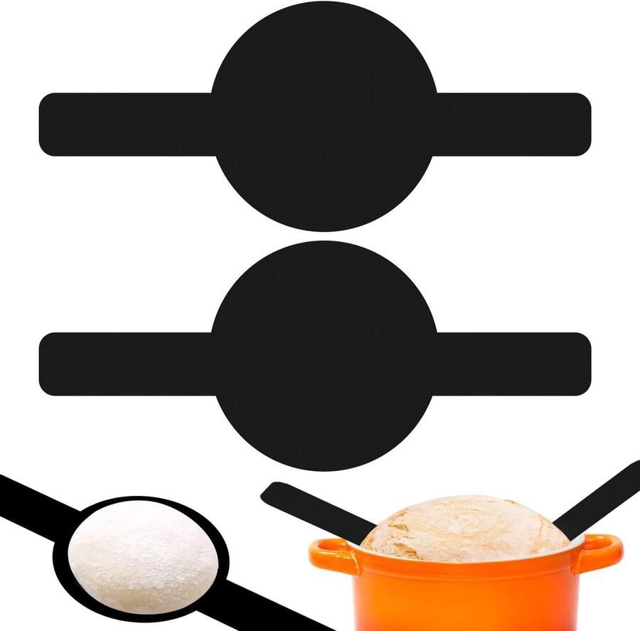 Set van 2 Herbruikbare Broodmatten voor Bakken Ideaal voor Dutch Oven en Zwart Brood Antiaanbaklaag en Lange Handvatten voor Eenvoudig Gebruik