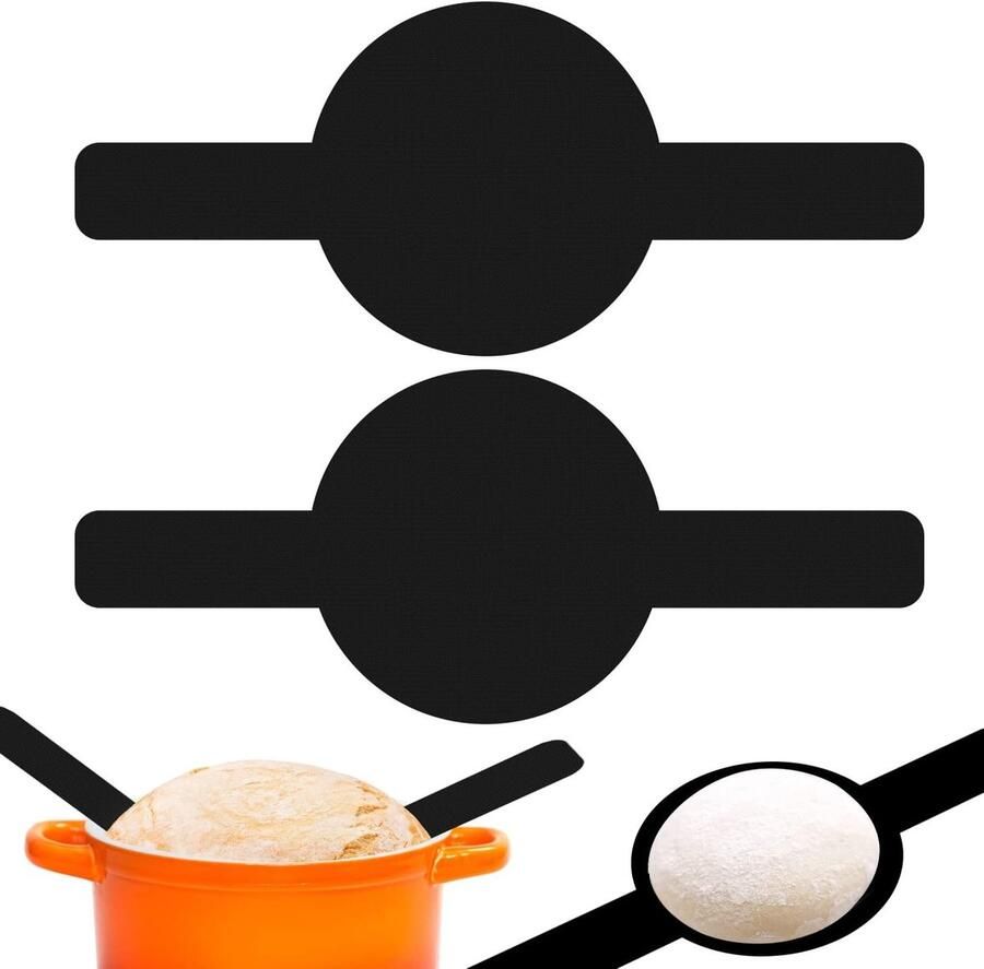 Set van 2 Herbruikbare Broodmatten voor het Bakken van Brood in een Dutch Oven Antikleef Lange Handvatten en Ideaal voor Bakgerei en Bakaccessoires