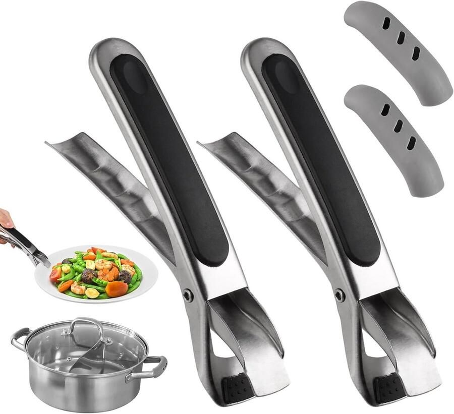 Set van 2 Hittebestendige Tangen voor Airfryer Anti-scald Hulpstuk met Siliconen Handvatten