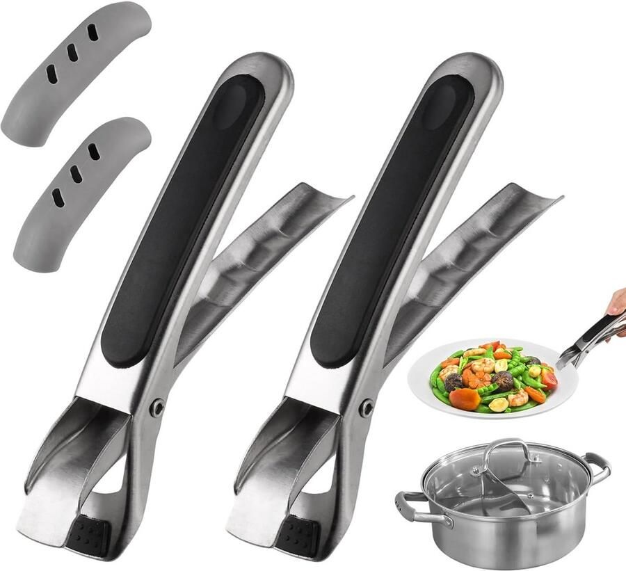 Set van 2 Hittebestendige Tangen voor Airfryer Anti-scald Hulpstuk met Siliconen Handvatten