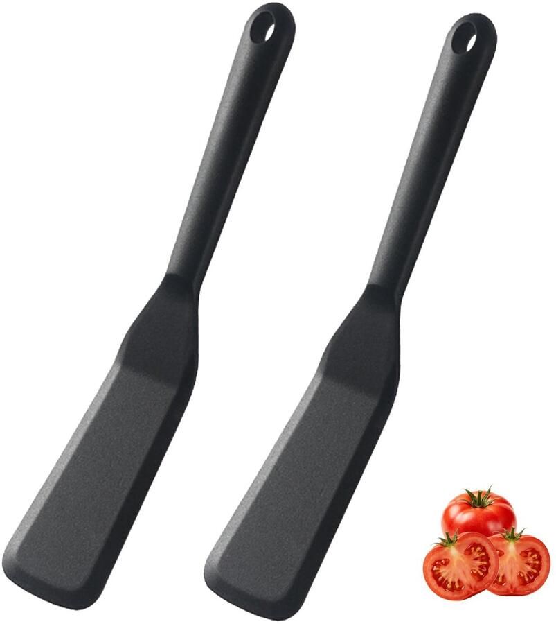 Set van 2 hoogwaardige siliconen spatels hittebestendig BPA-vrij voor optimaal koken van vis pannenkoeken eieren pizza steaks geschikt voor elk type pan praktisch