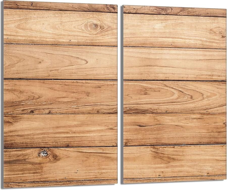 Set van 2 Houten Stijl Kookplaat Afdekplaten voor Inductie en Keramisch