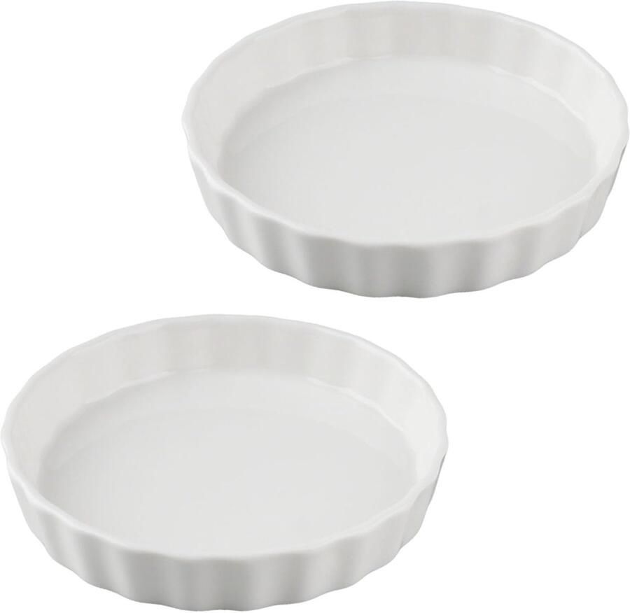 Set van 2 keramische quichevormen van 5 inch Ideaal voor taarten muffins en pizza's met anti-aanbaklaag