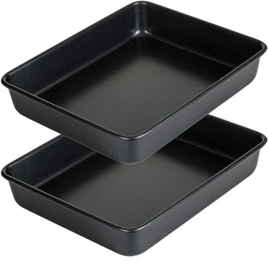 Set van 2 Koekenpannen 28 cm Non-stick Diep Bakblik voor Oven en Toastoven