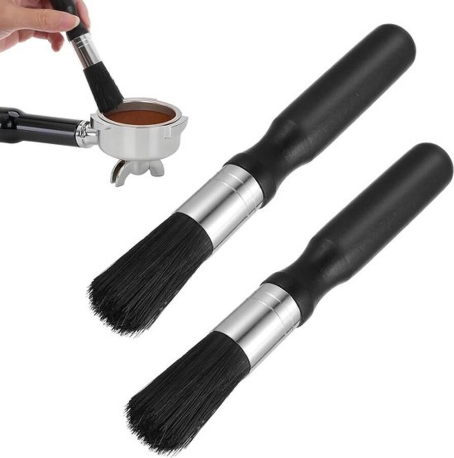 Set van 2 Koffieborstels voor het Reinigen van Koffiemachines Maalapparaten en Keukenaccessoires