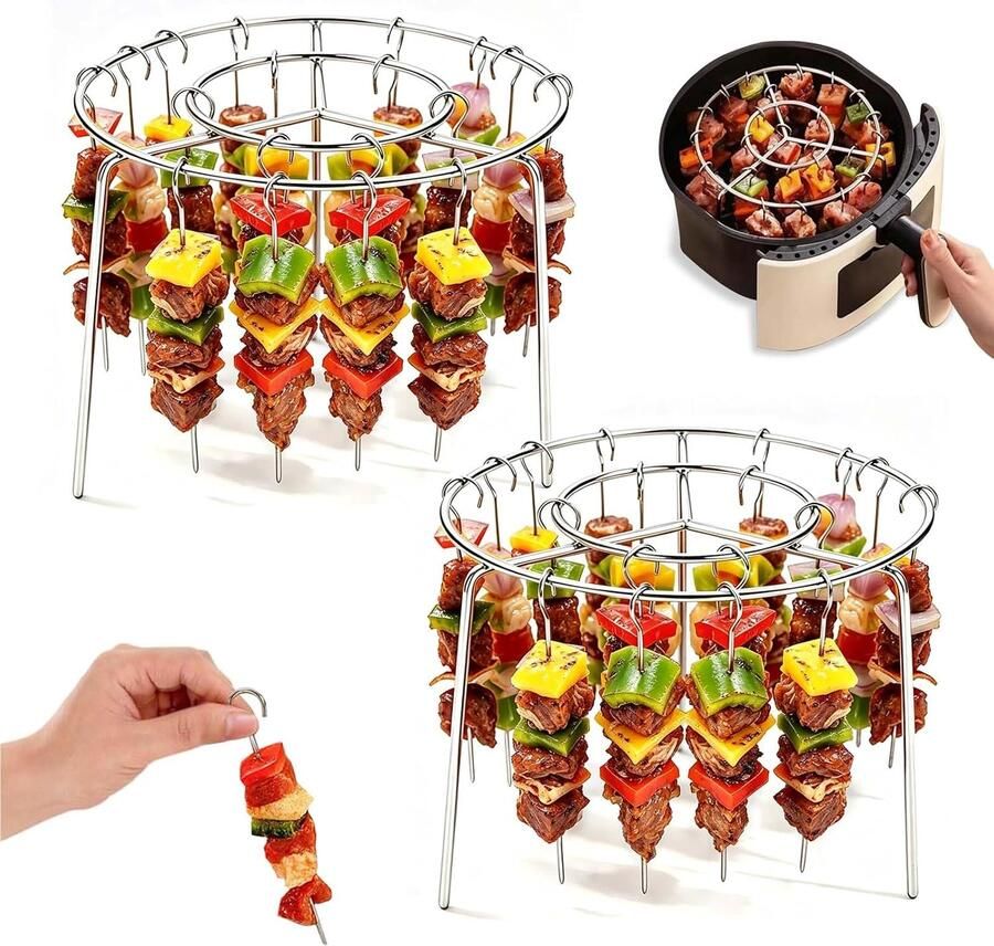 Set van 2 luchtfriteuse grillframe 16 cm rond heteluchtfriteuse frame