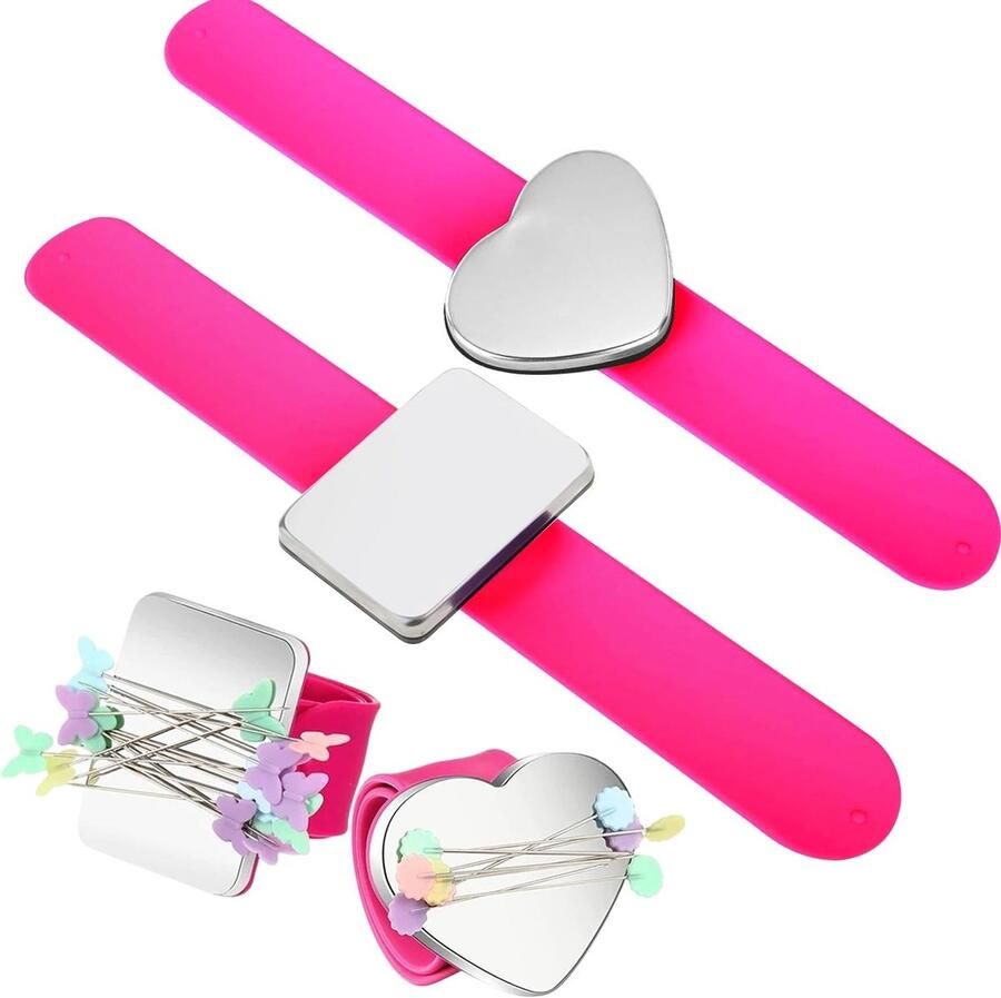 Set van 2 Magnetische Polsnaalden Draagbare Armnaaldkussen en Magnetische Speldhouder voor Naaiaccessoires Make-up en Haarstyling - Foto 1