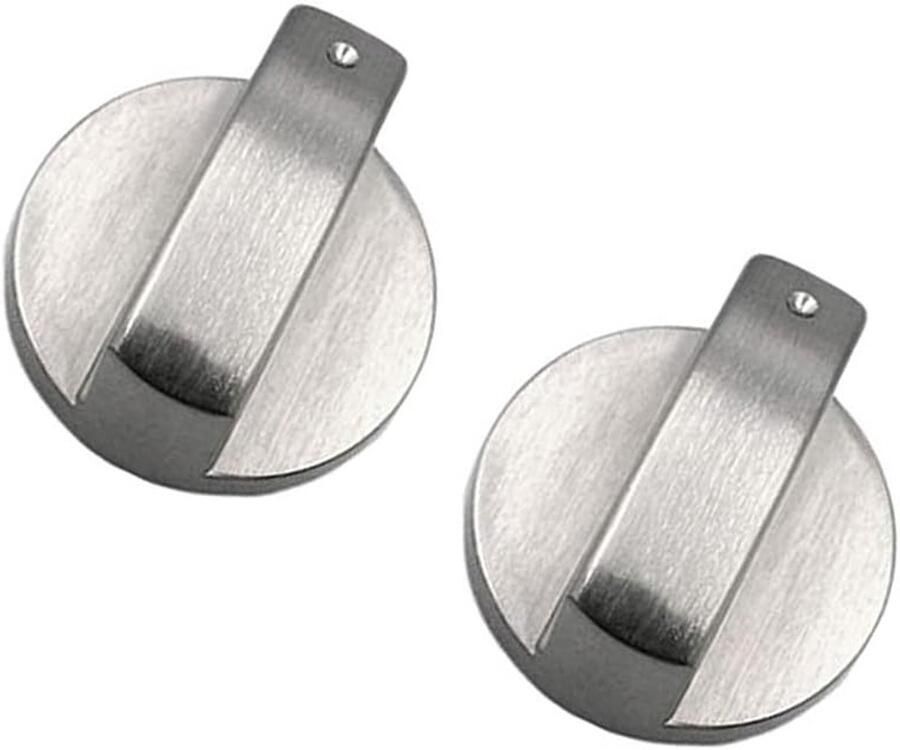 Set van 2 metalen knoppen voor gasfornuis en oven 4 x 2 cm ideaal voor kookplaat en keukenaccessoires
