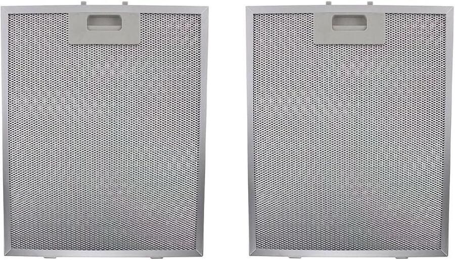 Set van 2 metalen vetfilters voor afzuigkap geschikt voor keukenventilatie 320 x 260 mm eenvoudig te reinigen en duurzaam