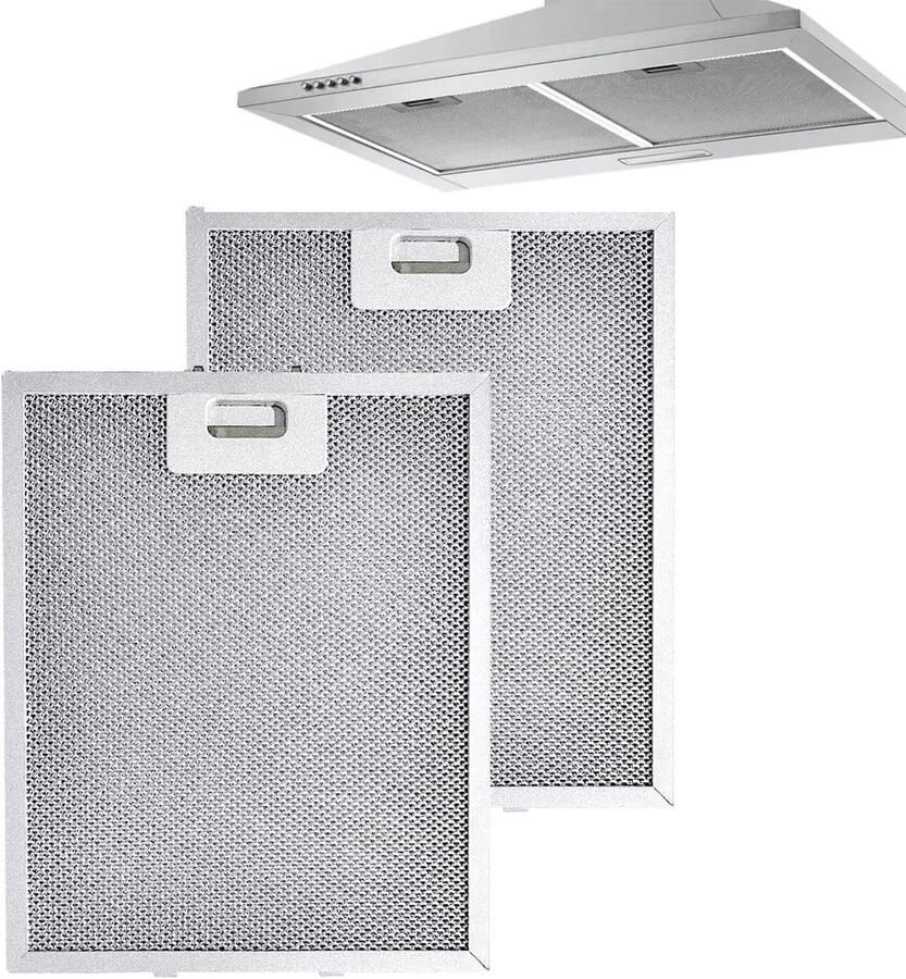 Set van 2 metalen vetfilters voor afzuigkappen 320 x 260 mm duurzaam roestvrijstalen gaas voor optimale vetafscheiding in de keuken