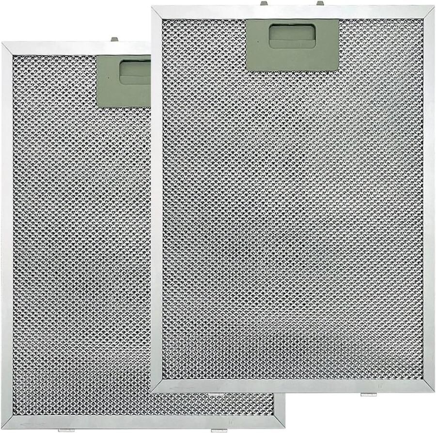 Set van 2 metalen vetfilters voor afzuigkappen universele aluminium mesh filters geschikt voor keukens en restaurants 260 x 230 mm