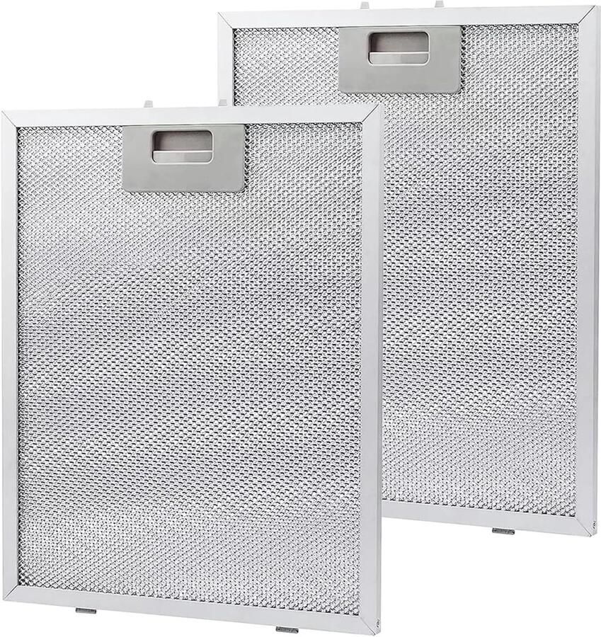 Set van 2 metalen vetfilters voor afzuigkappen universele vetfilter voor keuken 320 x 260 mm geschikt voor modellen