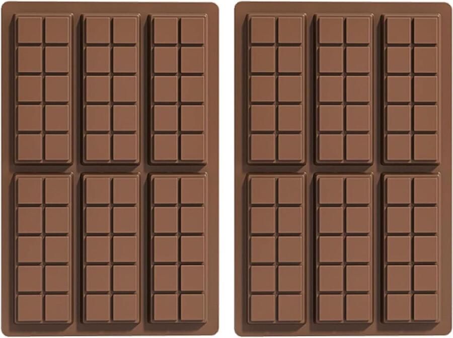 Set van 2 Rechthoekige Siliconen Mallen voor Chocolade Cake en Was Perfect voor Chocolade Repen en Creatieve Bakprojecten