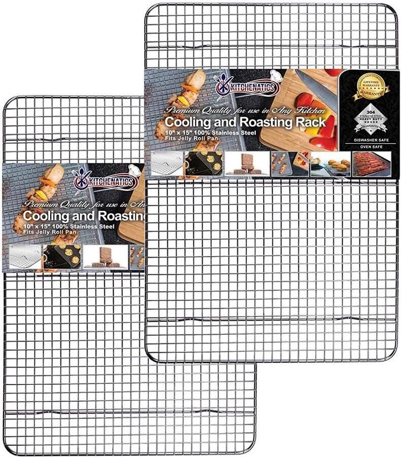 Set van 2 Roestvrijstalen Rooster Bakplaat Accessoires voor Oven en Koelen