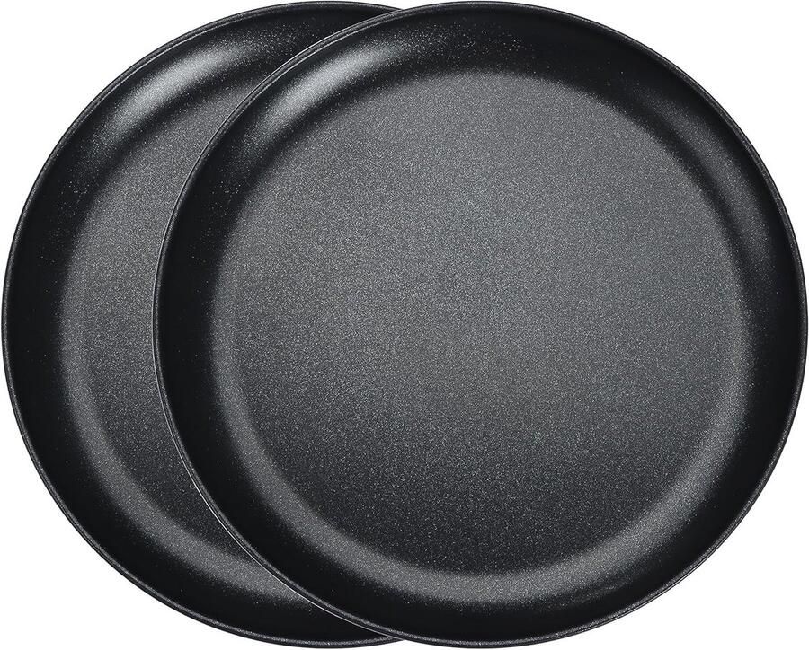 Set van 2 Ronde Pizza Schalen van 30 cm Roestvrij Staal Antiaanbaklaag Ideaal voor Gezond Bakken en Makkelijk Schoonmaken