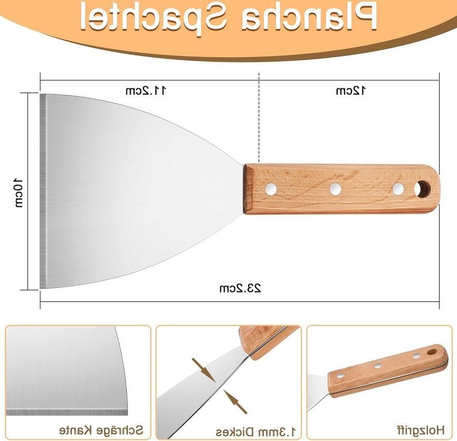 Set van 2 RVS Grill Spatula's voor Smash Burgers en Teppanyaki BBQ Accessoires Geschikt voor Vaatwasser Perfecte Cadeaus voor Mannen