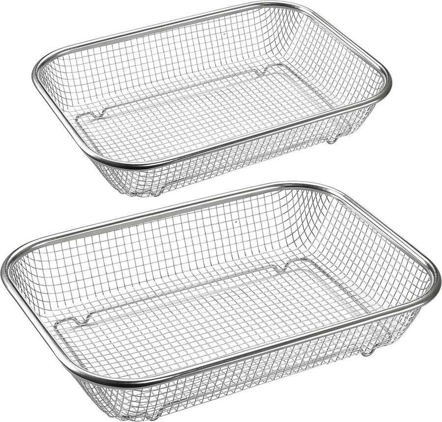 Set van 2 RVS Grillmanden voor Oven en BBQ