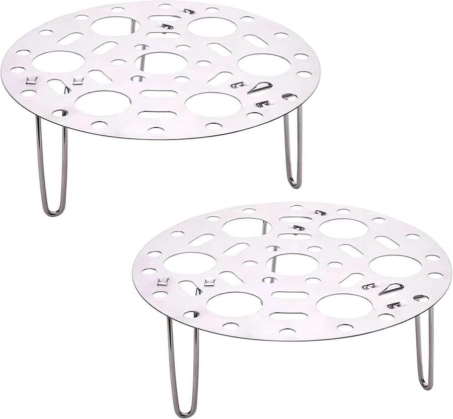 Set van 2 RVS Stoomrekken Rond voor Koken Koelen en Roosten