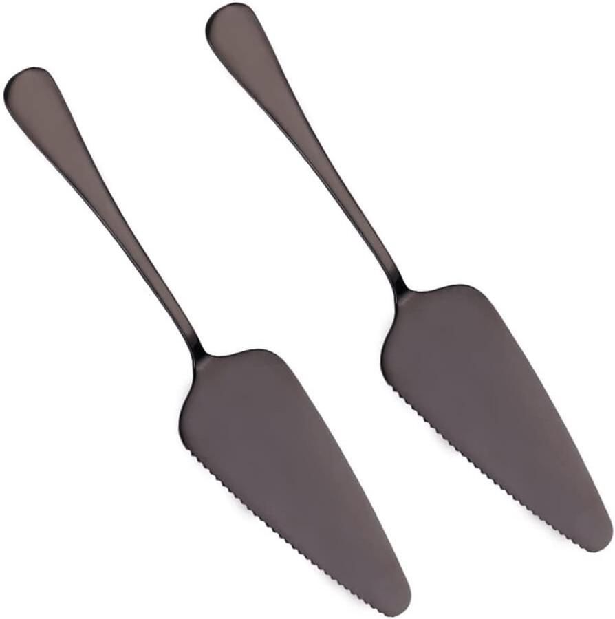 Set van 2 RVS Taartmessen voor Serveren van Taarten Pizza en Kaas Perfect voor Feestjes en Keukengebruik