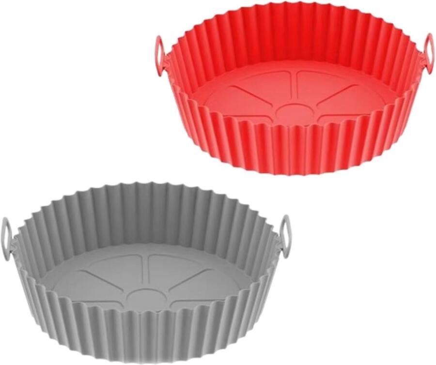 Set van 2 silicone mandjes voor heteluchtfriteuse geschikt voor magnetron en oven anti-aanbak en duurzaam
