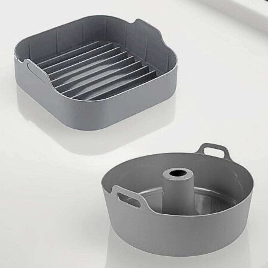 Set van 2 Siliconen Bakvormen voor heteluchtfriteuse 21 cm Ovenbestendig