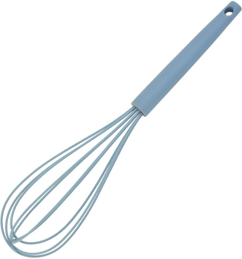 Set van 2 siliconen handmixers roestvrijstalen handmatige eierkloppers voor het kloppen van beslag slagroom en pannenkoekenmix duurzaam keukengereedschap voor thuis en in restaurants Blauw