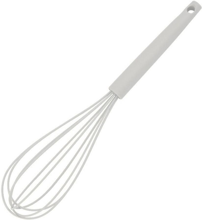 Set van 2 siliconen handmixers roestvrijstalen handmatige eierkloppers voor het kloppen van beslag slagroom en pannenkoekenmix duurzaam keukengereedschap voor thuis en in restaurants Grijsachtig wit