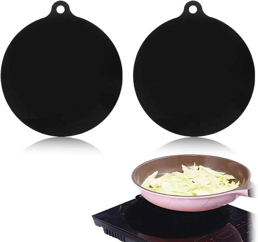 Set van 2 Siliconen Inductiekookplaat Matten Krasbestendig & Hittebestendig 22 cm