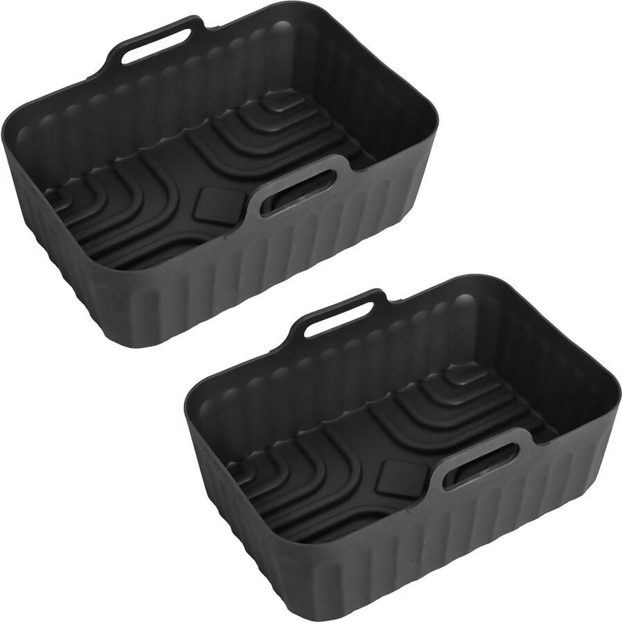 Set van 2 Siliconen Mallen voor Airfryer Geschikt voor Modellen Voedselbestendig 220°C 21x15x9cm Bakaccessoires voor Gezond Koken