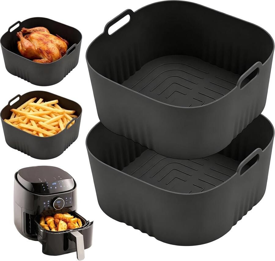 Set van 2 Siliconen Mallen voor Airfryer Ideaal voor Bakken Koken en Grillen Geschikt voor 4.1L Modellen