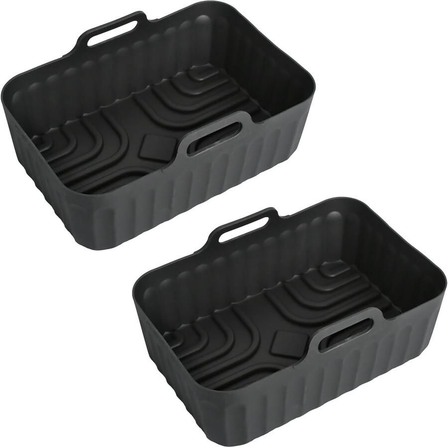 Set van 2 Siliconen Mallen voor Airfryer Voedselbestendig Materiaal 220°C 21x15x9cm Geschikt voor Modellen