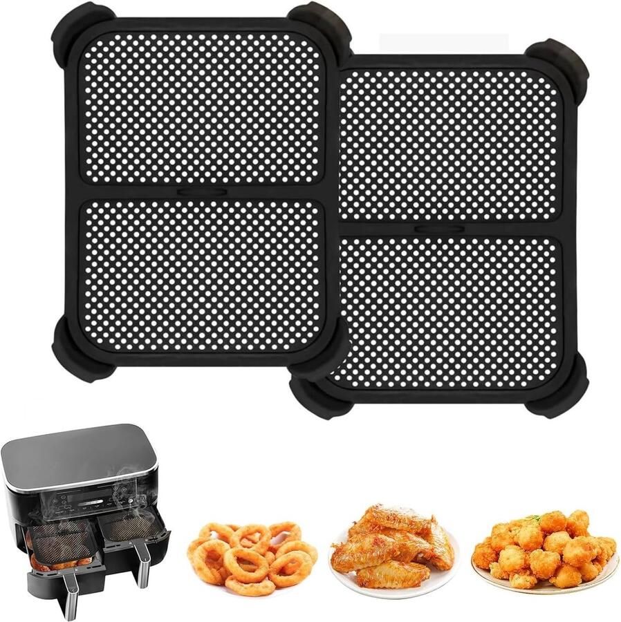Set van 2 Siliconen Spatdeksels voor Airfryer Herbruikbare Bescherming tegen Hitte en Spatten Geschikt voor Modellen en Accessoires