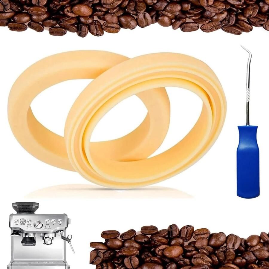 Set van 2 Siliconen Stoomringen 54mm met 135 Graden Haak Verzegelringen Geschikt voor Koffiemachines en Barista Accessoires - Foto 1