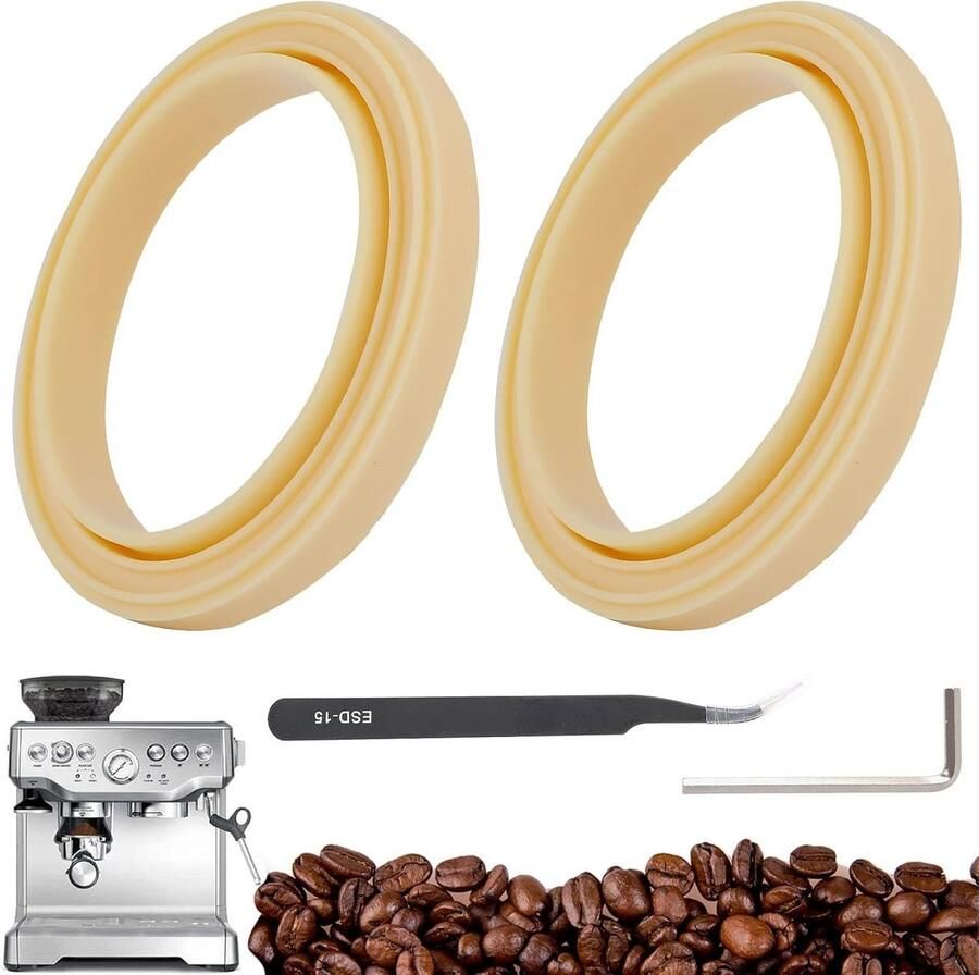 Set van 2 Siliconen Stoomringen BPA-vrij met Sleuteltang voor Espresso Machines en Barista Accessoires