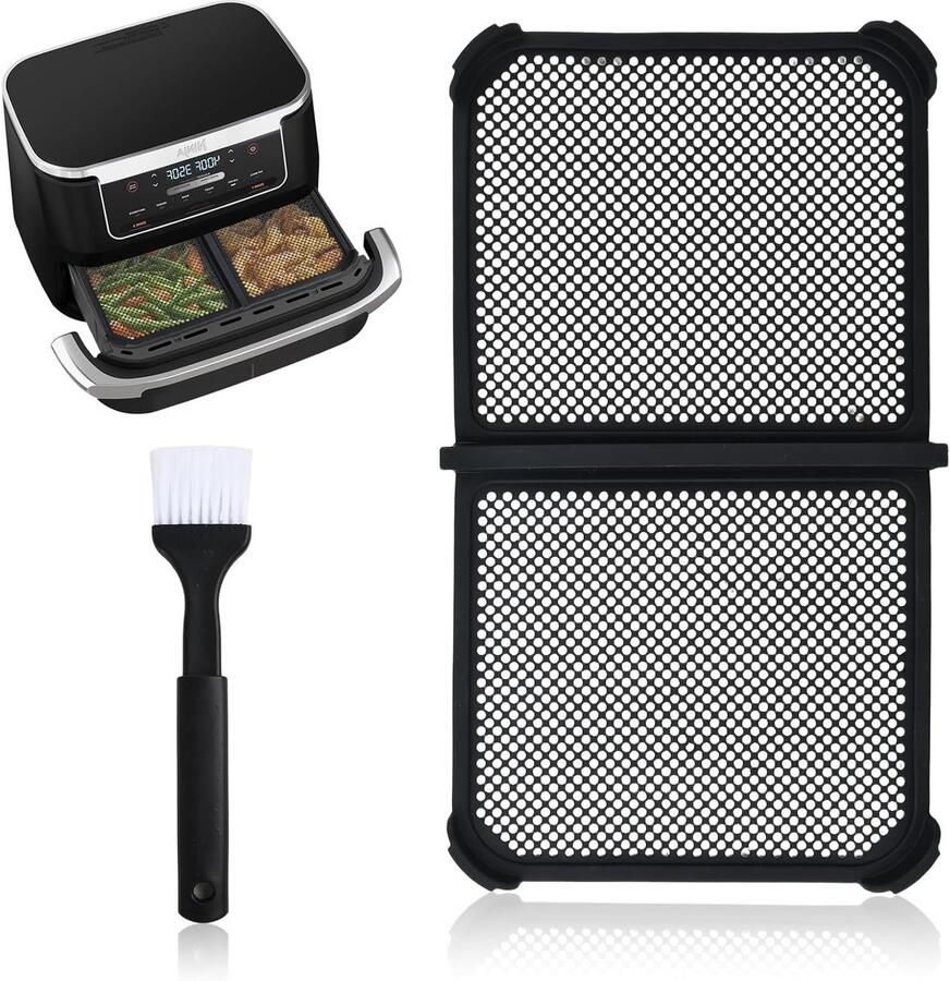 Set van 2 Siliconen Wafelplaten voor Airfryer Herbruikbare Mallen met Oliekwast Ideaal voor Perfecte Wafels en Snacks 25.5×15×11cm