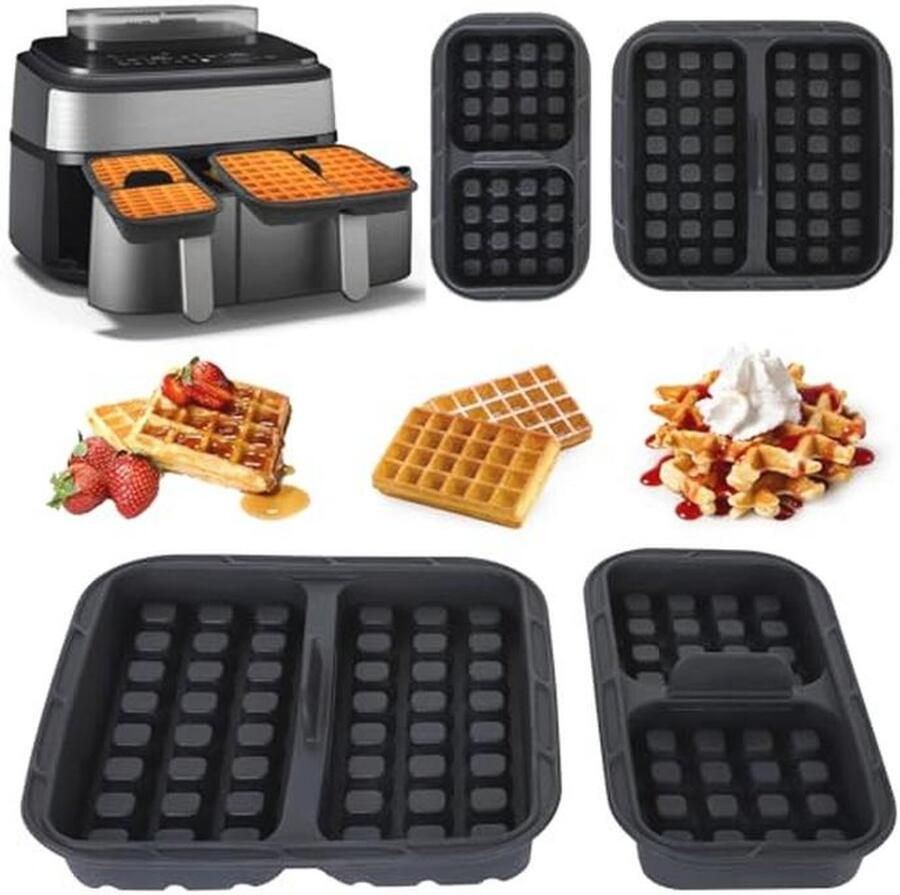 Set van 2 siliconen wafelvormen voor Airfryer Ideale accessoires voor luchtfriteuse