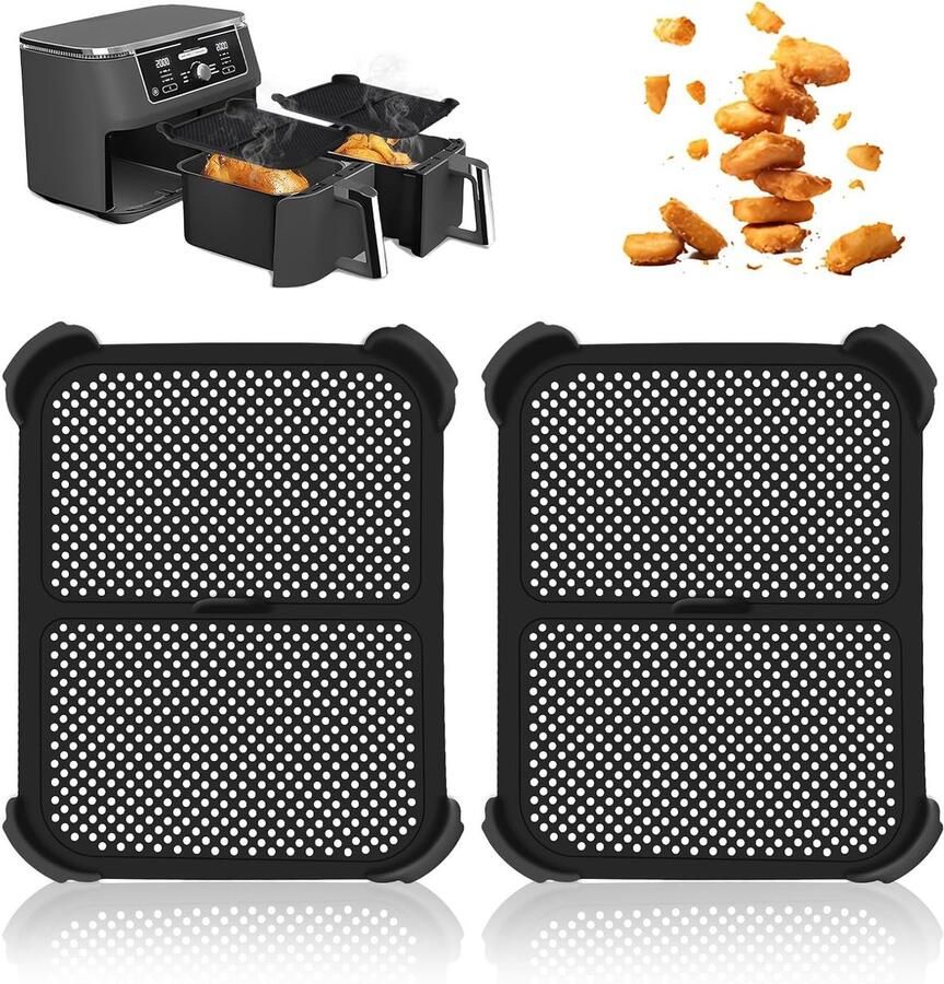 Set van 2 spatbescherming voor Ninja Foodi Max Dual Zone AF400EU en AF451EU siliconen accessoires voor luchtfriteuse accessoires voor airfryers
