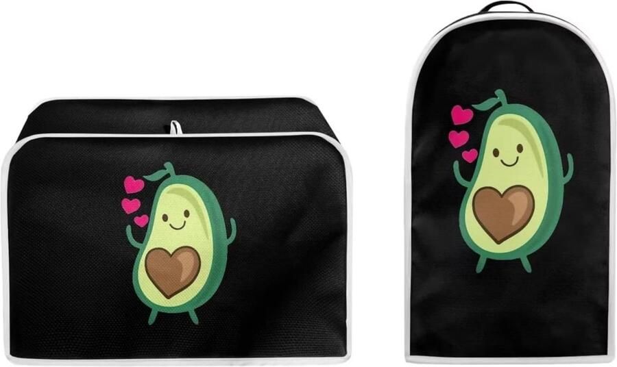 Set van 2 Stofhoezen voor Blender en 4-Slots Broodrooster met Avocado Print