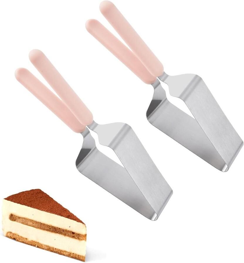 Set van 2 taartclips van roestvrij staal verstelbare driehoekige taartsnijder voor feesten bruiloften en evenementen