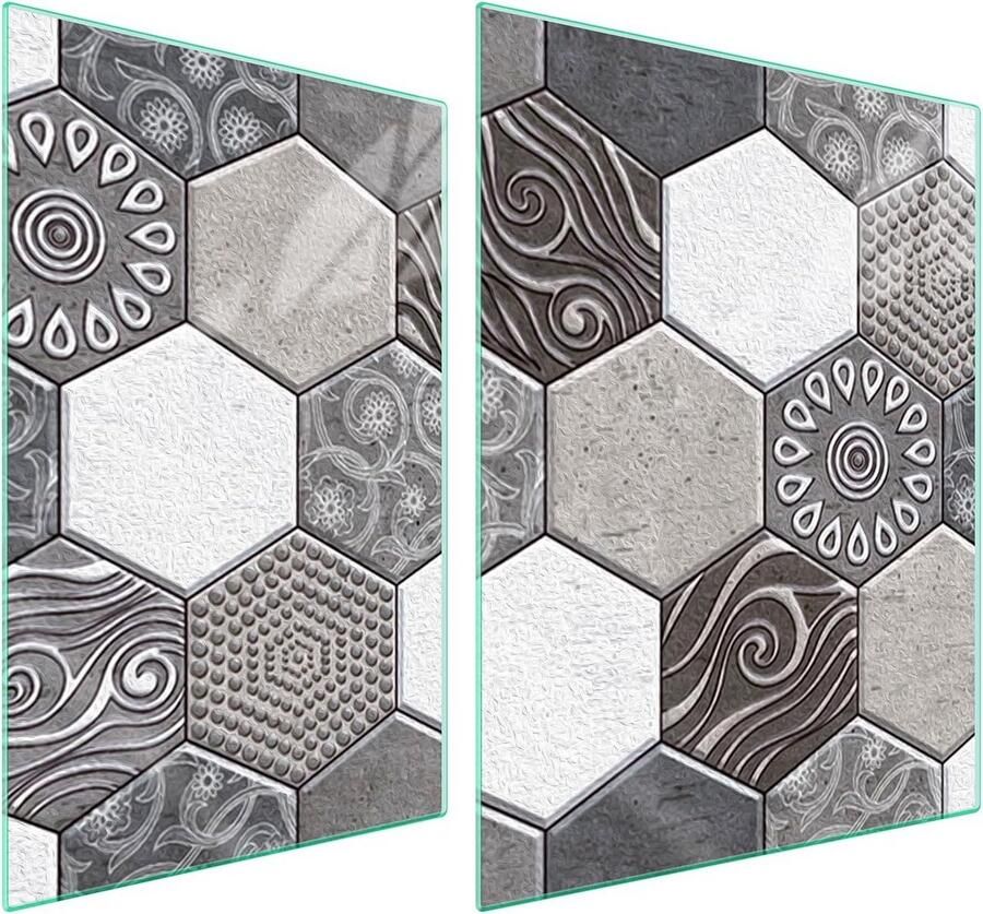 Set van 2 Universele Beschermhoezen voor Fornuis van Gehard Glas 70x52 cm