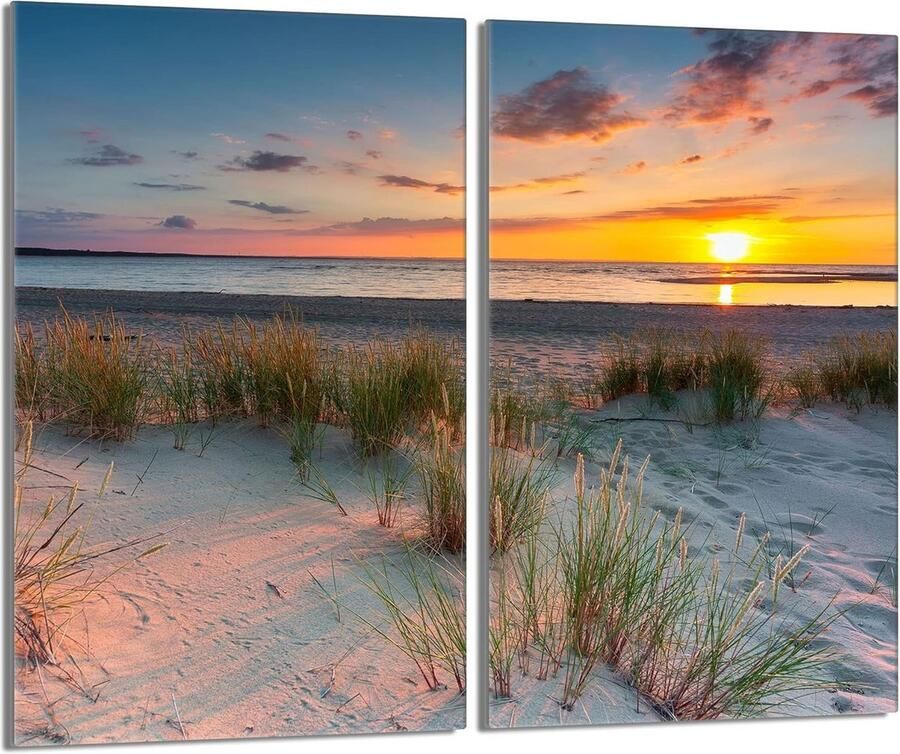 Set van 2 Universele Glazen Kookplaat Afdekplaten 30x52 cm Hittebestendige Snij- en Spatschermen