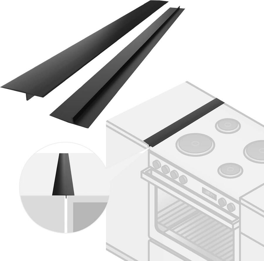 Set van 2 Universele Siliconen Afdekstrips voor Kookplaat en Aanrecht