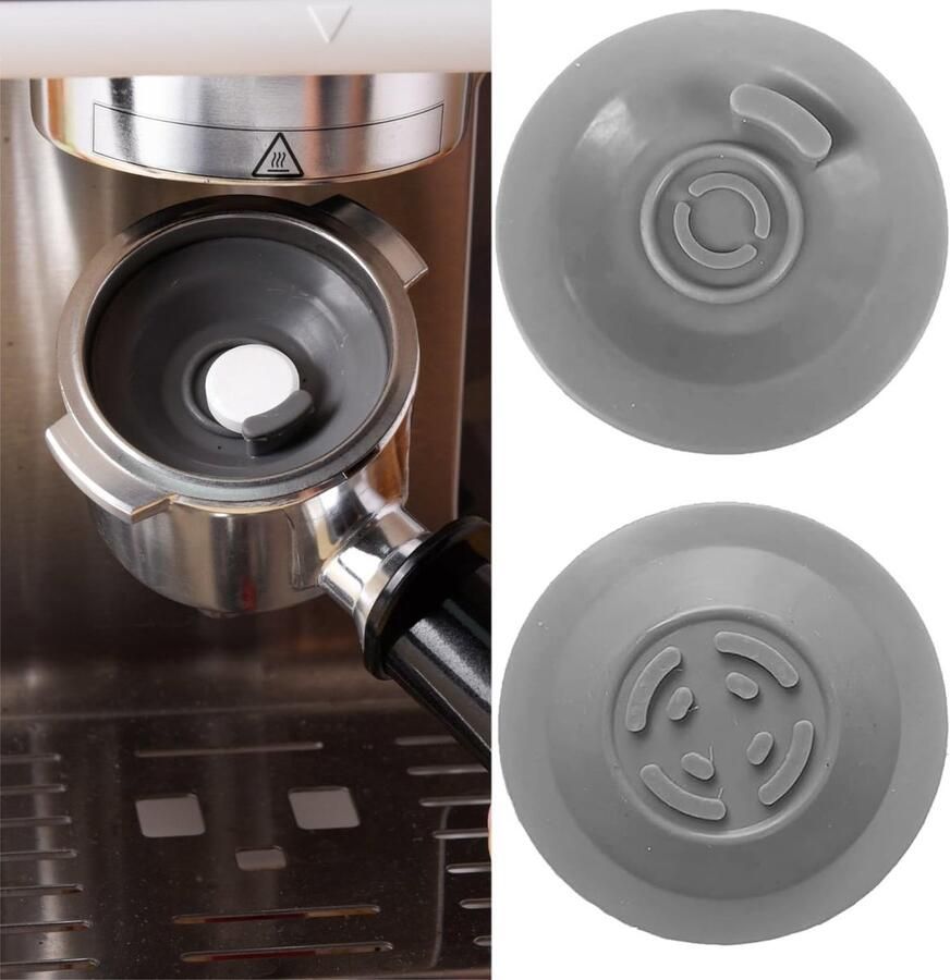 Set van 2 Universele Siliconen Reinigingsschijven voor Koffiemachine Handvatten Geschikt voor de meeste Espressomachines (Grijs) Duurzaam Antislip Eenvoudig in Gebruik