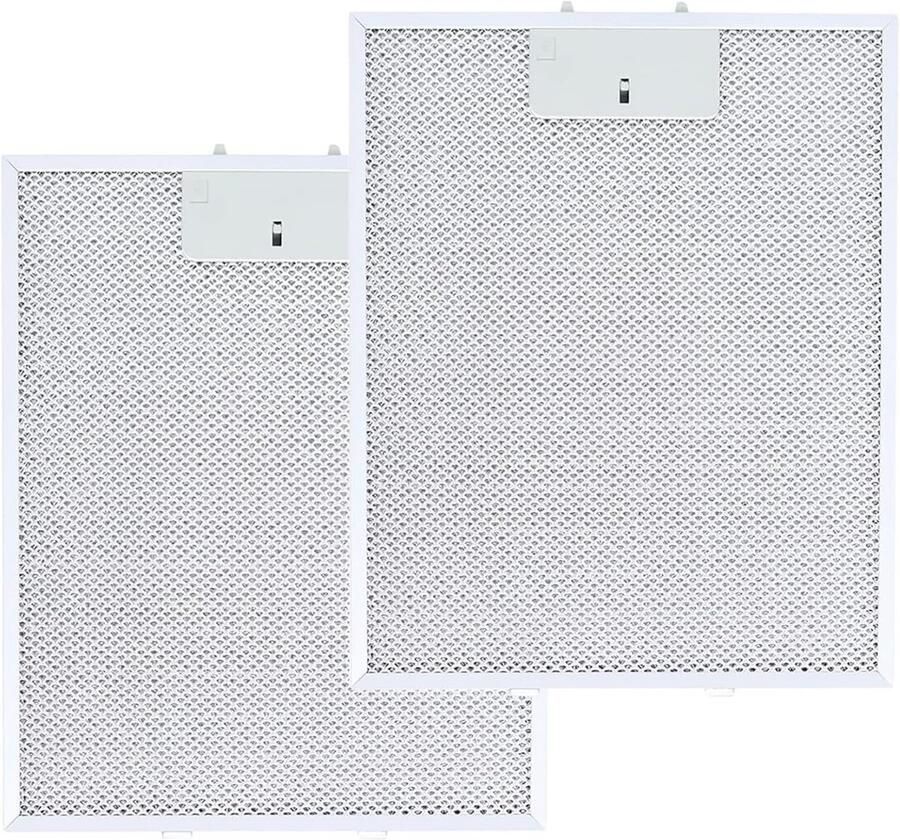 Set van 2 Universele Vervangfilters voor Afzuigkappen Metaalvetfilter voor Keuken (300 x 250 x 9mm) Ideaal voor Vetafzuiging en Luchtzuivering