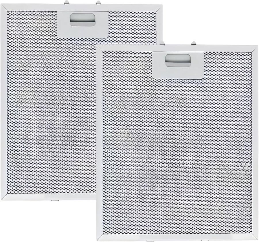 Set van 2 Vervangende Filters voor Afzuigkappen 5 Laags Aluminium 260 x 320 x 9 mm Vetfilter voor Keuken en Restaurant Afzuigkappen Zilver
