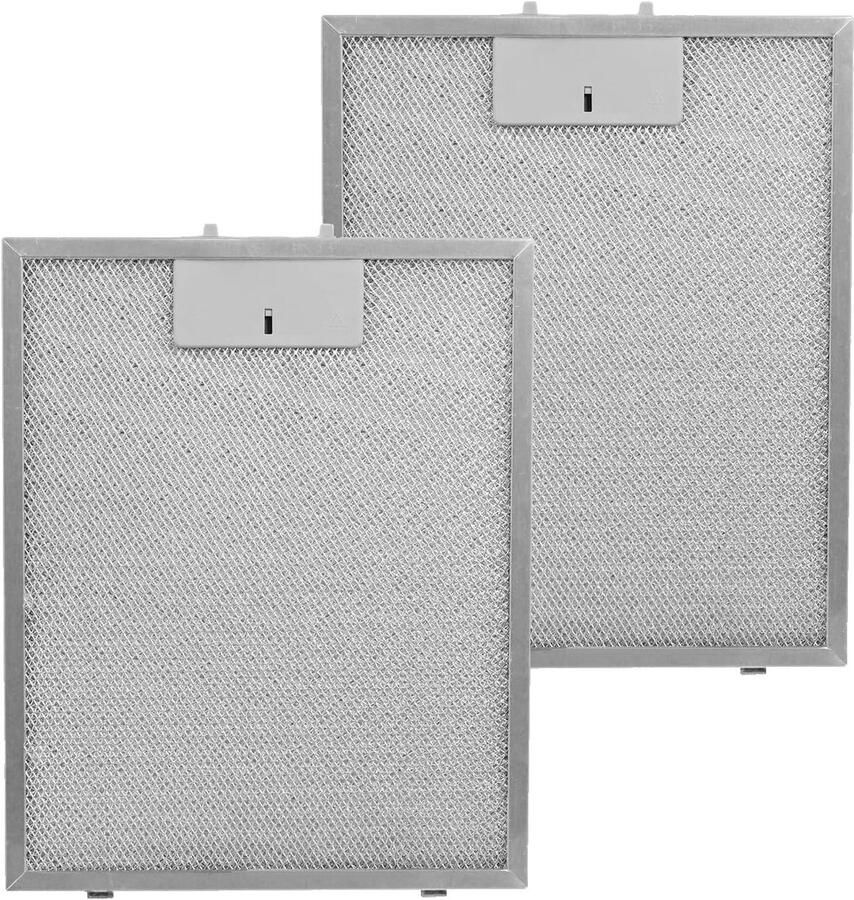 Set van 2 Vervangfilters voor Afzuigkap Universele Aluminium Vetfilter Metaalfilter voor Vet en Olie Geschikt voor Modellen (298 x 239 x 9 mm)