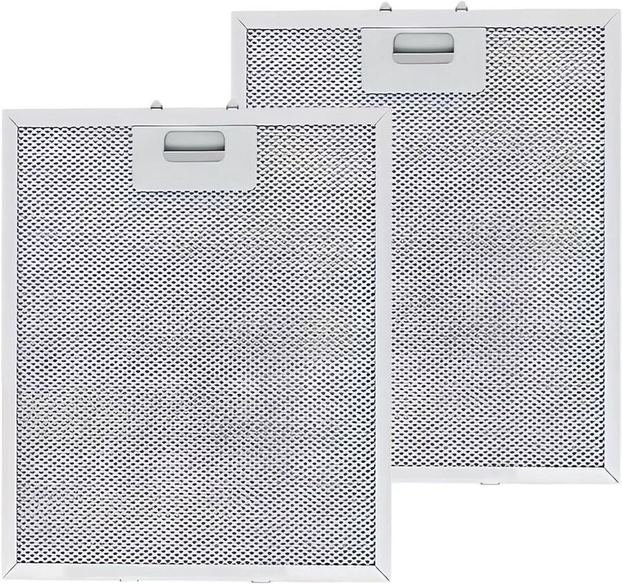 Set van 2 Vervangfilters voor Afzuigkappen 5 Laags Aluminium Vetfilter 260 x 320 x 9 mm Geschikt voor Keuken- en Restaurantafzuigkappen Zilver