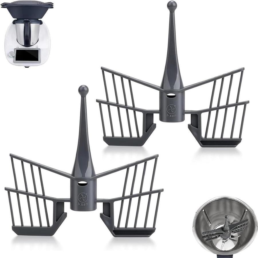 Set van 2 vlinderroeraccessoires voor keukenmachine geschikt voor Thermomix grijs Roerhaken Accessoires voor TM5 TM6 TM31